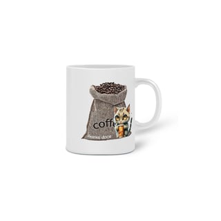 Nome do produto  CANECA PERSONALIZADA CRIATIVA EM CERÂMICA, 325ML C/02 LADOS COFFEE CAT