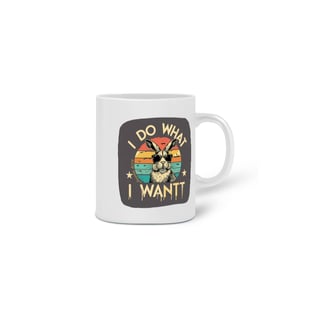 Nome do produto  CANECA PERSONALIZADA CRIATIVA EM CERÂMICA, 325ML C/02 LADOS  HABBIT I DO WHAT I WANT