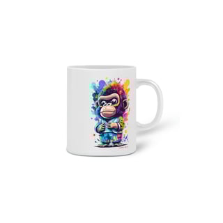 Nome do produto  CANECA PERSONALIZADA CRIATIVA EM CERÂMICA, 325ML C/02 LADOS KING MONKEY