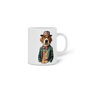 Nome do produto  CANECA PERSONALIZADA CRIATIVA EM CERÂMICA, 325ML C/02 LADOS DOG BEAGLE SHERLOCK HOLMES