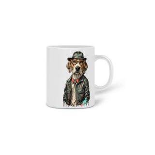 Nome do produto  CANECA PERSONALIZADA CRIATIVA EM CERÂMICA, 325ML C/02 LADOS DOG BEAGLE SHERLOCK HOLMES