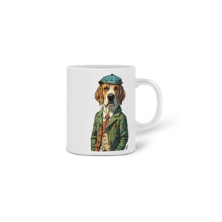 Nome do produto CANECA PERSONALIZADA CRIATIVA EM CERÂMICA, 325ML C/02 LADOS DOG BEAGLE SHERLOCK HOLMES
