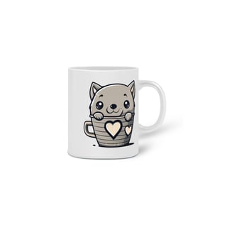 Nome do produto  CANECA PERSONALIZADA CRIATIVA EM CERÂMICA, 325ML C/02 LADOS CAT IN THE CUP