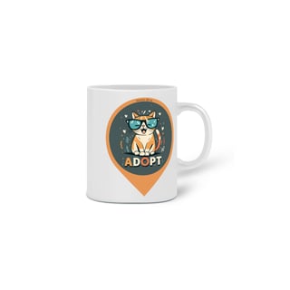 Nome do produto  CANECA PERSONALIZADA CRIATIVA EM CERÂMICA, 325ML C/02 LADOS ADOPT CAT