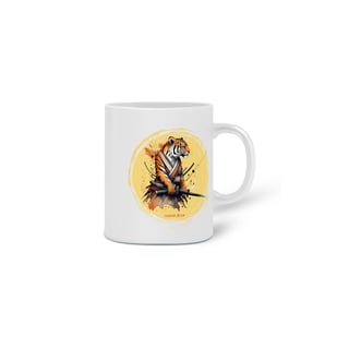 Nome do produto  CANECA PERSONALIZADA CRIATIVA EM CERÂMICA, 325ML C/02 LADOS SAMURAI TIGER