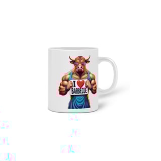 Nome do produto  CANECA PERSONALIZADA CRIATIVA EM CERÂMICA, 325ML C/02 LADOS TAURUS I LOVE BARBECUE