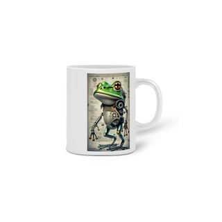 Nome do produto CANECA PERSONALIZADA CRIATIVA EM CERÂMICA, 325ML C/02 LADOS ROBOTIC FROG