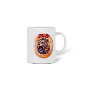 Nome do produto CANECA PERSONALIZADA CRIATIVA EM CERÂMICA, 325ML C/02 LADOS LION ON FIRE