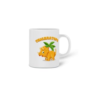 Nome do produto CANECA PERSONALIZADA CRIATIVA EM CERÂMICA, 325ML C/02 LADOS, TRICERATOPS