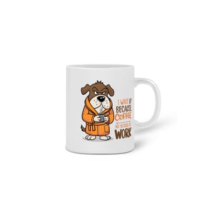 Nome do produto CANECA PERSONALIZADA CRIATIVA EM CERÂMICA, 325ML C/02 LADOS, DOG COFFEE