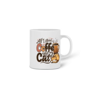 Nome do produto CANECA PERSONALIZADA CRIATIVA EM CERÂMICA, 325ML C/02 LADOS, CAT COFFEE