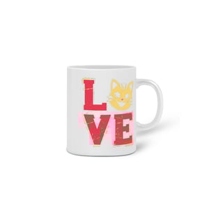 Nome do produto  CANECA PERSONALIZADA CRIATIVA EM CERÂMICA, 325ML C/02 LADOS, CAT LOVE