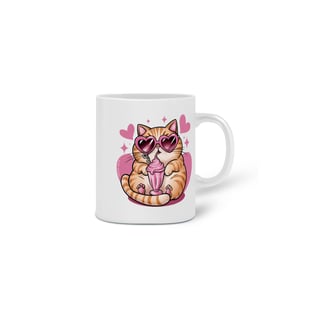 Nome do produto  CANECA PERSONALIZADA CRIATIVA EM CERÂMICA, 325ML C/02 LADOS, CAT LOVE