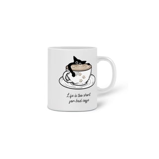 Nome do produto  CANECA PERSONALIZADA CRIATIVA EM CERÂMICA, 325ML C/02 LADOS, CAT COFFEE