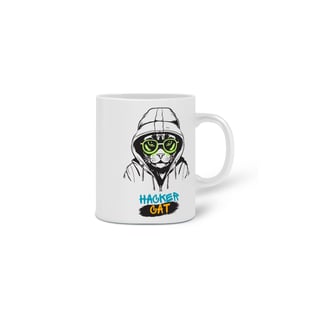 Nome do produto  CANECA PERSONALIZADA CRIATIVA EM CERÂMICA, 325ML C/02 LADOS, CAT HACKER