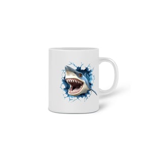 Nome do produto  CANECA PERSONALIZADA CRIATIVA EM CERÂMICA, 325ML C/02LADOS, TUBARÃO