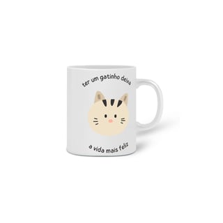 Nome do produto CANECA PERSONALIZADA CRIATIVA EM CERÂMICA, 325ML C/02 LADOS, CAT FRASES