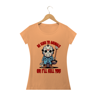 CAMISETA BABY LONG ESTONADA DOG, JASON BE KIND SEXTA FEIRA 13 