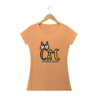 Nome do produto CAMISETA BABY LONG ESTONADA, CAT LETRAS