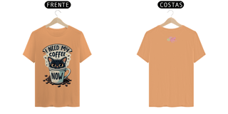 Nome do produto CAMISETA T-SHIRT ESTONADA F/V CAT, I NEED MY COFFEE