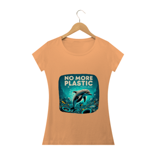 Nome do produto CAMISETA BABY LONG ESTONADA, DOLPHIN  NO MORE PLASTIC