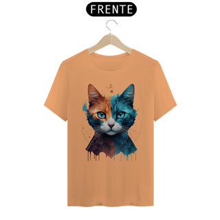 CAMISETA T-SHIRT ESTONADA, COLORFUL CAT