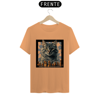 Nome do produto CAMISETA T-SHIRT ESTONADA, CAT PLAYING CHESS
