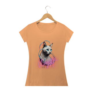 Nome do produto CAMISETA BABY LONG ESTONADA, CAT NIGHT 