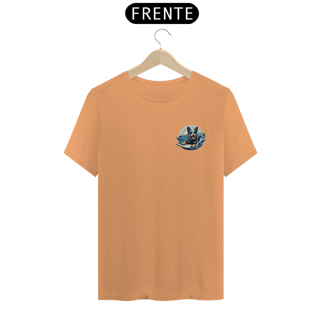 Nome do produto CAMISETA T-SHIRT ESTONADA, MINIMALISTA DOG SURF BLUE HEELER 