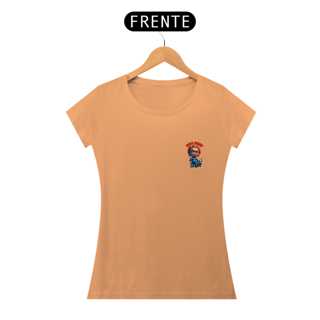 Nome do produto CAMISETA BABY LONG ESTONADA, MINIMALSITA DOG CHUCKY BRINCA COMIGO