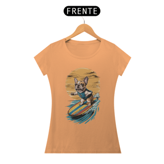 Nome do produto CAMISETA BABY LONG ESTONADA, DOG SURF BULLDOG FRANÇÊS