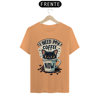 Nome do produto CAMISETA T-SHIRT ESTONADA, I NEED COFFEE NOW