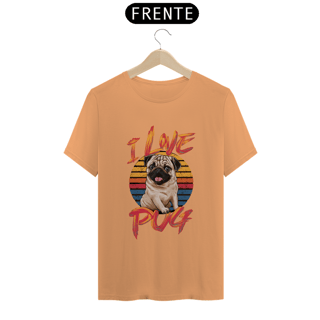 Nome do produto CAMISETA T-SHIRT ESTONADA DOG, I LOVE PUG