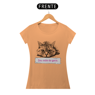 Nome do produto CAMISETA BABY LONG ESTONADA, FRASES SOU MÃE DE GATO