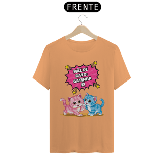 Nome do produto CAMISETA T-SHIRT ESTONADA, COMICS CAT FRASES MÃE DE GATO GATINHA É