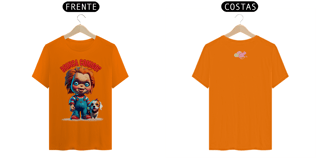 Nome do produto CAMISETA T-SHIRT QUALITY FRENTE/COSTA DOG, LINHA FILME CHUCKY BRINCA COMIGO