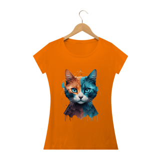 Nome do produto CAMISETA BABY LONG QUALITY, COLORFUL CAT
