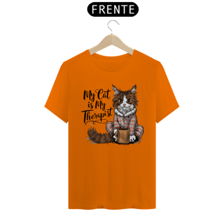 Nome do produto CAMISETA T-SHIRT CLASSIC, MY CAT IS MY THERAPIST