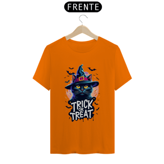 Nome do produto CAMISETA T-SHIRT CLASSIC, BLACK CAT HALLOWEEN, TRICK OR TREAT