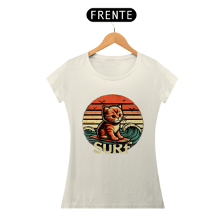 Nome do produto CAMISETA BABY LONG ALGODÃO PIMA, CAT SURF