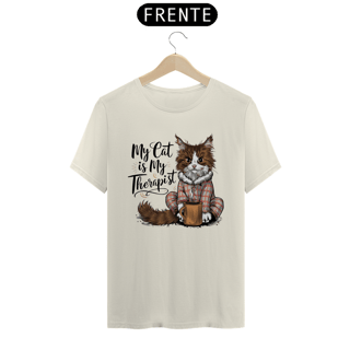 Nome do produto CAMISETA T-SHIRT PIMA, MY CAT IS MY THERAPIST