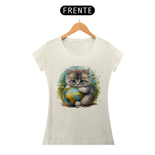 Nome do produto CAMISETA  BABY LONG PIMA, CAT PLANETA