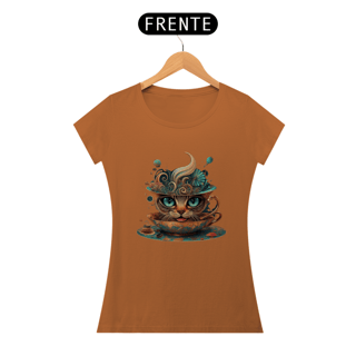 Nome do produto CAMISETA BABY LONG ALGODÃO PIMA, CAT IN THE CUP
