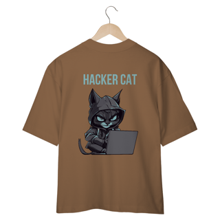 Nome do produto CAMISETA OVERSIZED COSTAS, HACKER CAT 