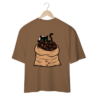 Nome do produto CAMISETA OVERSIZED, BLACK CAT COFFEE