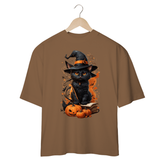Nome do produto CAMISETA OVERSIZED, BLACK CAT HALLOWEEN