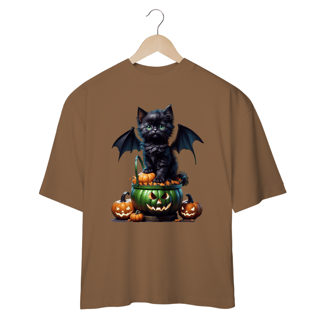 Nome do produto CAMISETA OVERSIZED, CAT MORCEGO HALLOWEEN