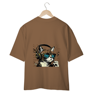 Nome do produto CAMISETA OVERSIZED COSTAS, CAT MUSIC