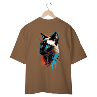 Nome do produto CAMISETA OVERSIZED COSTAS, CAT POP ART