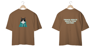 Nome do produto CAMISETA OVERSIZED FRENTE E VERSO, CAT FRASES